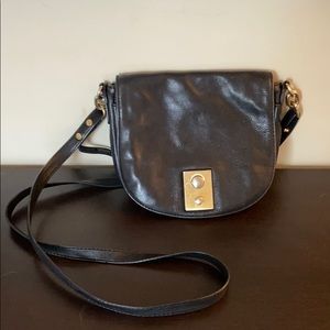 J Crew Leather CrossBody Purse with Gold Hardware